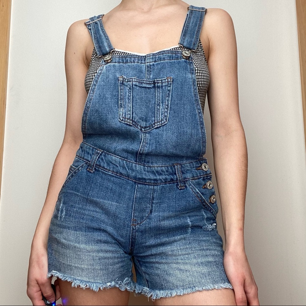 Fitted Jean Overall Shorts